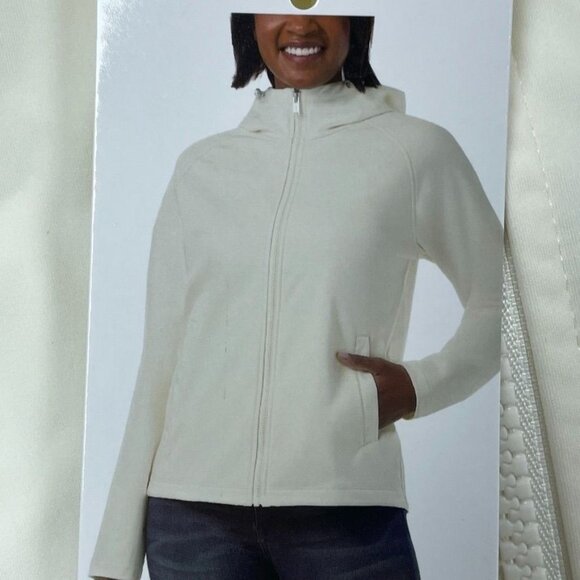 32 Heat Womens Zip-Up Hoodie Jacket Small Ivory Full Zip d0025 - Picture 2 of 10